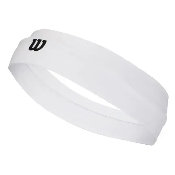 Wilson U LOGO WIDE HEADBAND Športová čelenka, biela, veľkosť UNI