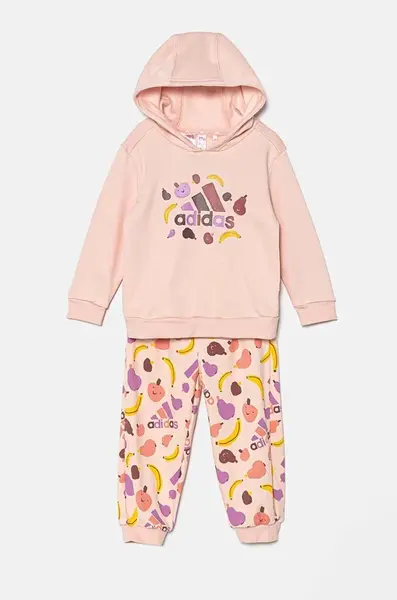 Kojenecká tepláková souprava adidas I FRUIT FLOG růžová barva, JF4486