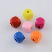 Dyed Natural Wood Beads