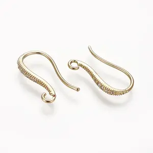 Brass Micro Pave Cubic Zirconia Earring Hooks