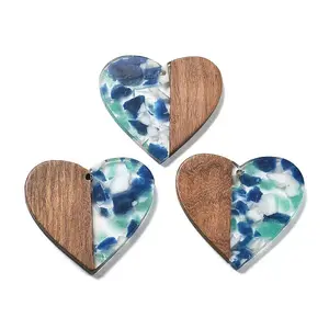 Resin and Walnut Pendants