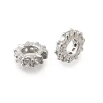 925 Sterling Silver Micro Pave Clear Cubic Zirconia Beads