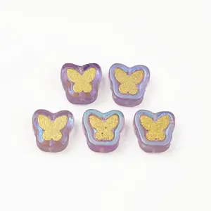 Electroplate Transparent Handmade Lampwork Beads