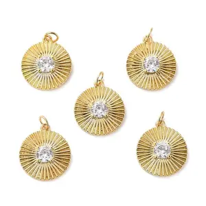 Brass Micro Pave Cubic Zirconia Pendants