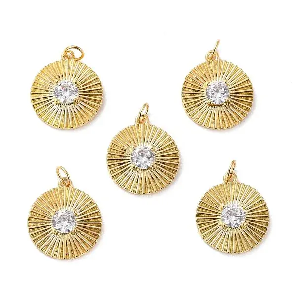 Brass Micro Pave Cubic Zirconia Pendants