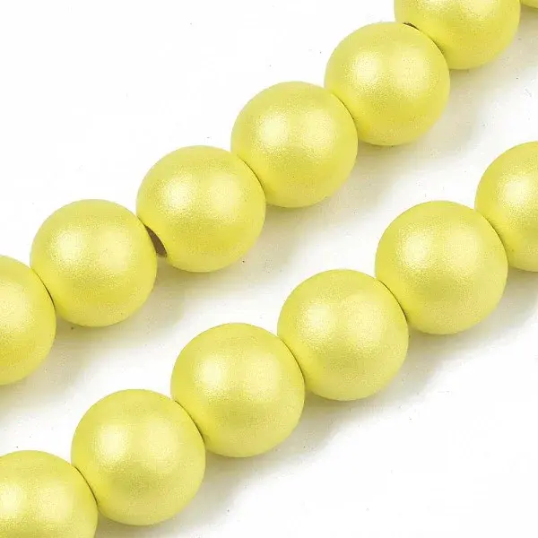 Painted Natural Wood Beads Strands