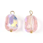 Electroplate Glass Barrel Charms