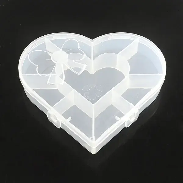 Heart Plastic Bead Storage Containers