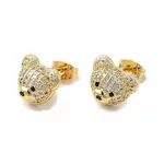 Cubic Zirconia Bear Stud Earrings