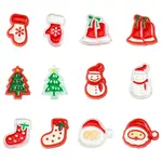 24Pcs 12 Styles Christmas Decorations Theme Opaque Acrylic Bead with Enamel