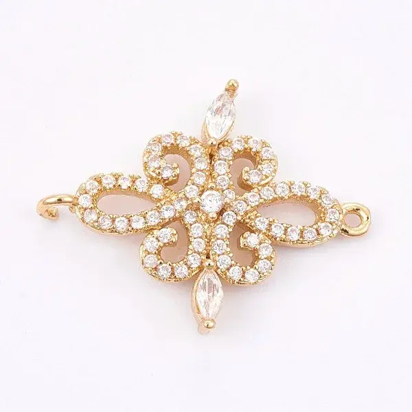 Brass Micro Pave Cubic Zirconia Links