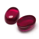 Dyed Oval Lab Grown Red Corundum Cabochons