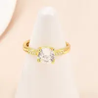 Brass Micro Pave Cubic Zirconia Finger Rings for Women