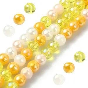 Transperant Electroplate Glass Beads Strands