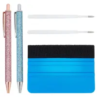 5Pcs 3 Styles Gold Powder Press Ballpoint Pen