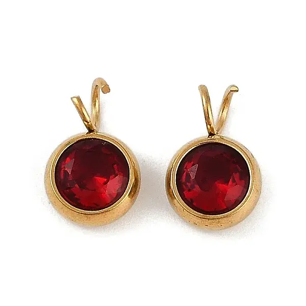 Ion Plating(IP) 304 Stainless Steel Micro Pave Cubic Zirconia Charms