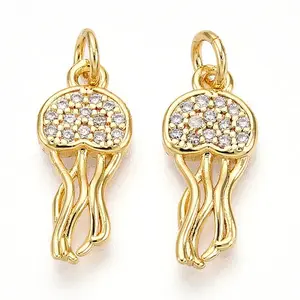 Brass Micro Pave Cubic Zirconia Pendants