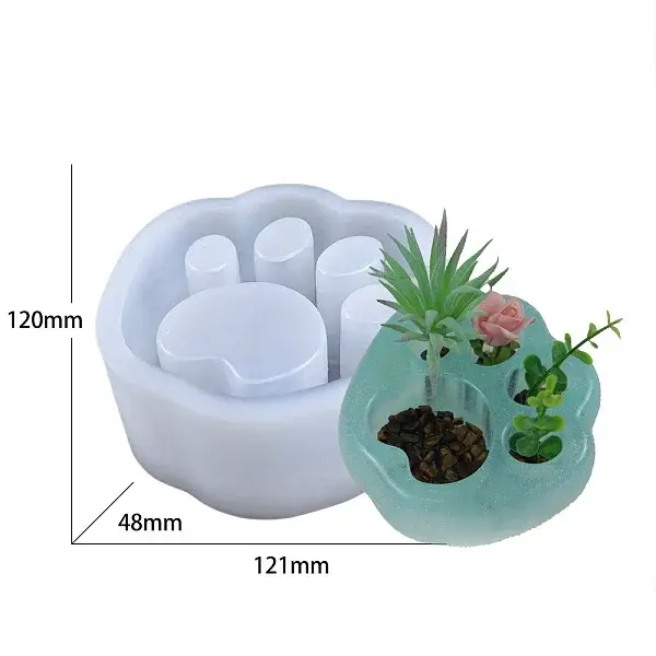 Cat Paw Print Planter DIY Food Grade Silicone Molds