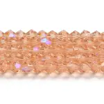 Transparent Electroplate Glass Beads Strands