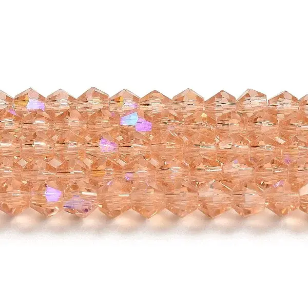 Transparent Electroplate Glass Beads Strands