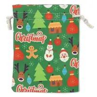 Christmas Theme Cloth Printed Storage Bags