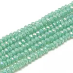 Electroplate Opaque Solid Color Glass Beads Strands