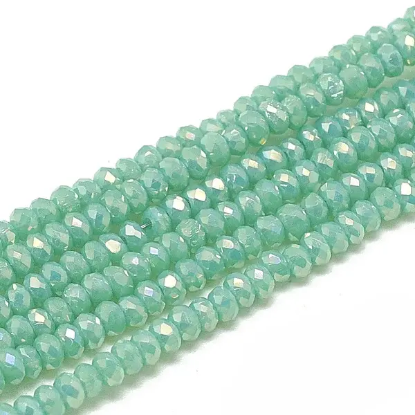 Electroplate Opaque Solid Color Glass Beads Strands