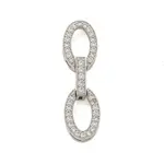 Rack Plating Oval Brass Micro Pave Clear Cubic Zirconia Fold Over Clasps