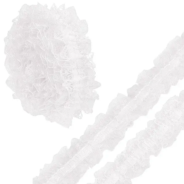 10M Double Layer Polyester Flower Elastic Lace Trim