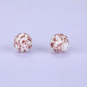 Printed Round Silicone Focal Beads