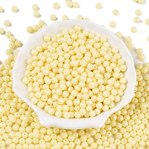 Opaque Baking Painted Glass Beads