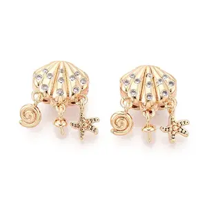 Brass Micro Pave Cubic Zirconia Beads