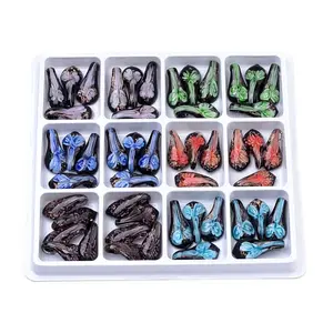 Handmade Gold Sand Lampwork Pendants