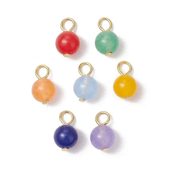 Natural Dyed Malaysia Jade Round Charms