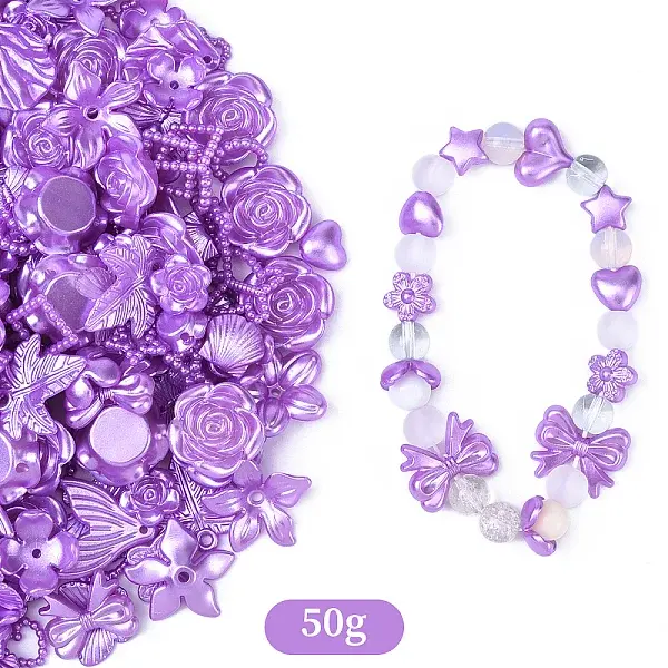 50G Acrylic Pearly Lustre Beads