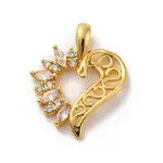Brass Micro Pave Cubic Zirconia Pendants