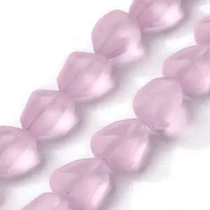 Transparent Frosted Glass Beads Strands