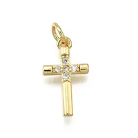Brass Micro Pave Cubic Zirconia Pendants