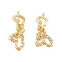 Brass Micro Pave Clear Cubic Zirconia Pendants