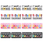 16Pcs 4 Styles Rectangle with Word Food Grade Silicone Focal Beads