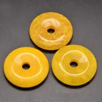 Dyed Natural Malaysia Jade Donut/Pi Disc Pendants