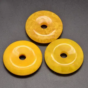 Dyed Natural Malaysia Jade Donut/Pi Disc Pendants