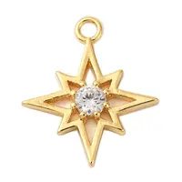 Brass Pave Clear Cubic Zirconia Pendants