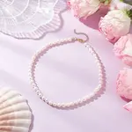 Natural Cultured Freshwater Pearl Two Sides Polished Beaded Necklaces for Women