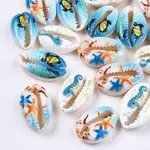 Printed Natural Cowrie Shell Beads