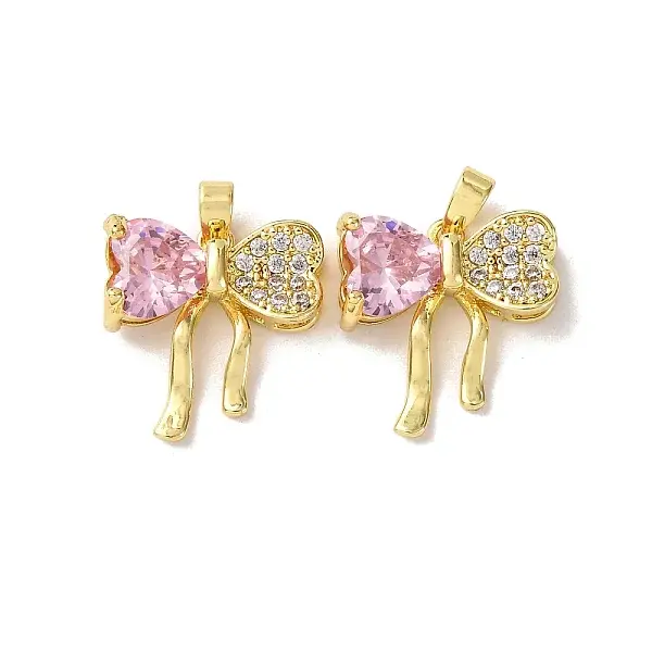 Brass Micro Pave Cubic Zirconia Pendants