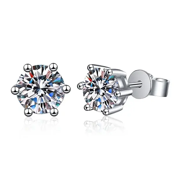 Anti-Tarnish 925 Sterling Silver with Moissanite Rhinestone Earrings