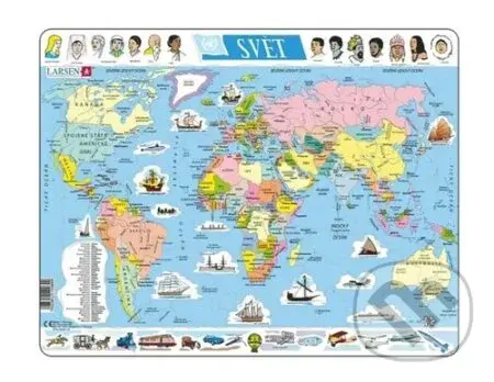 Puzzle Svět politická mapa 107 dílků - puzzle z kategorie 60 - 300 dílků