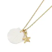 Summer Beach Shell Shape & Starfish Pendant Necklaces