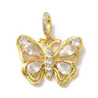 Brass Micro Pave Cubic Zirconia Pendants